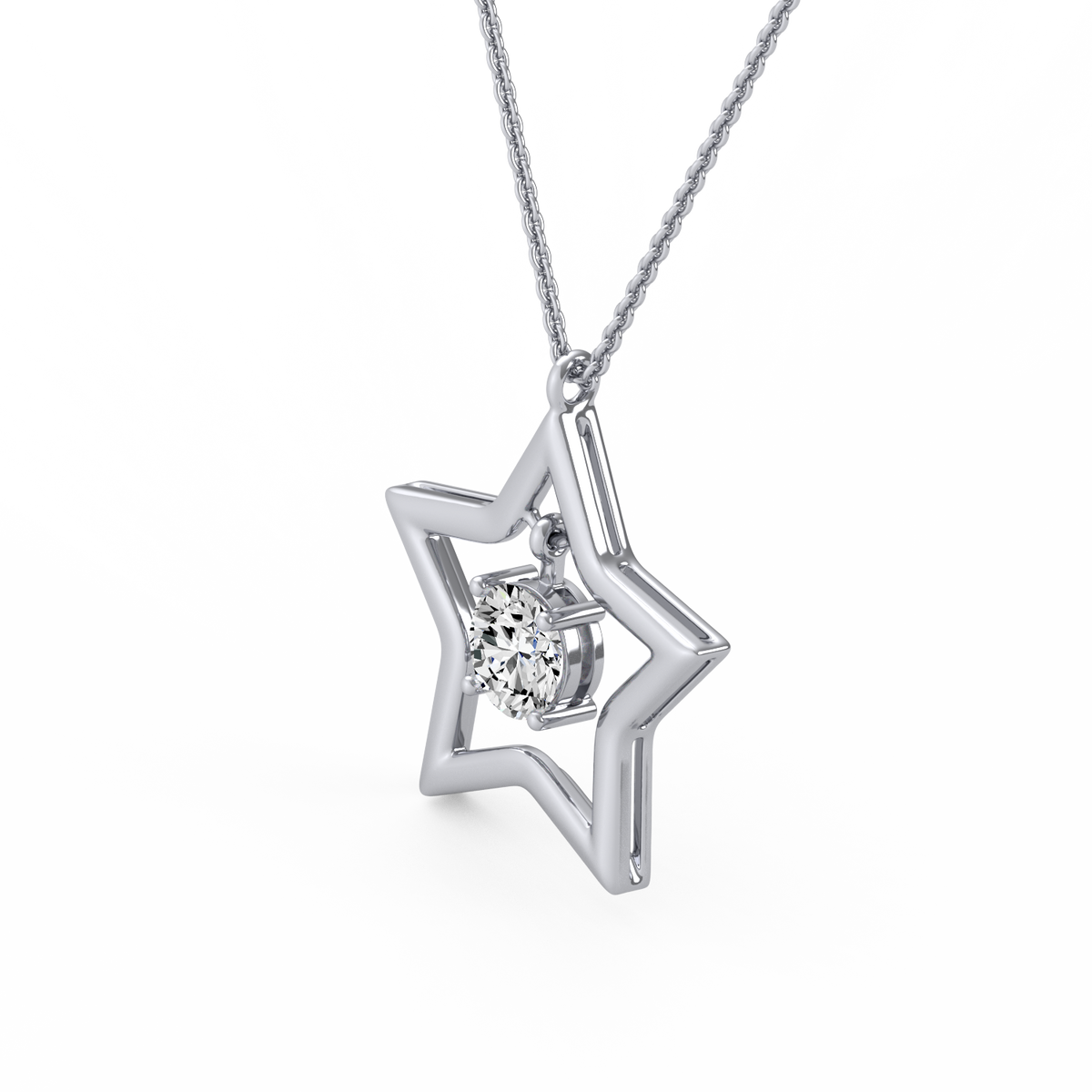 Round Star Lab Grown Diamond Pendant  PD-037