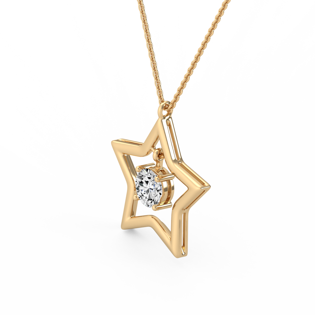 Round Star Lab Grown Diamond Pendant  PD-037