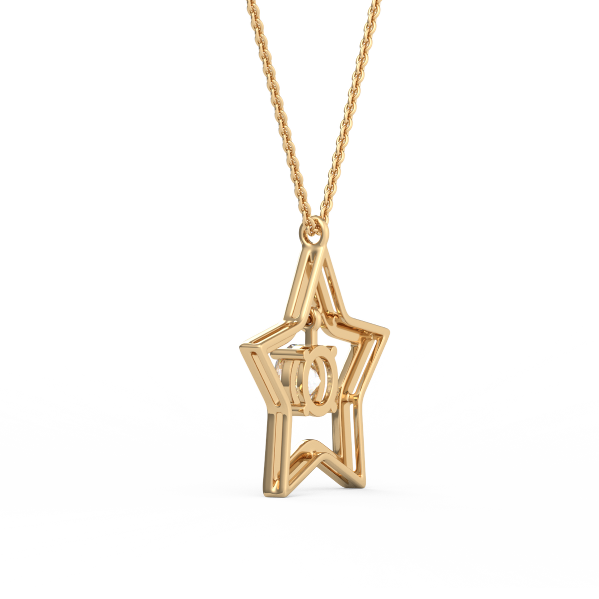 Round Star Lab Grown Diamond Pendant  PD-037