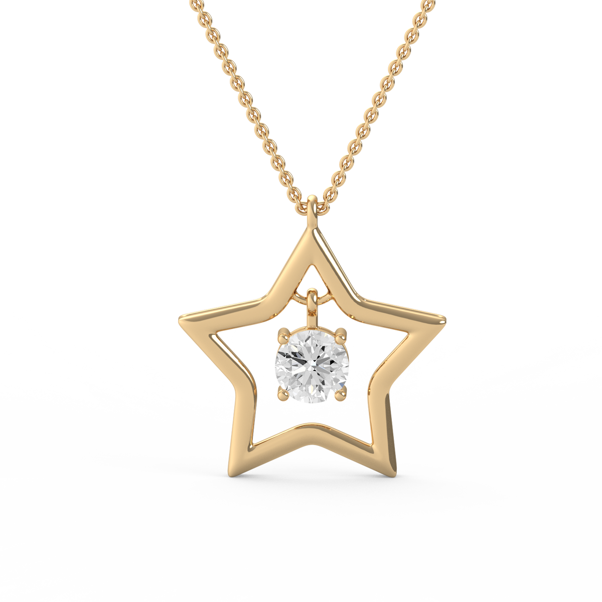 Round Star Lab Grown Diamond Pendant  PD-037