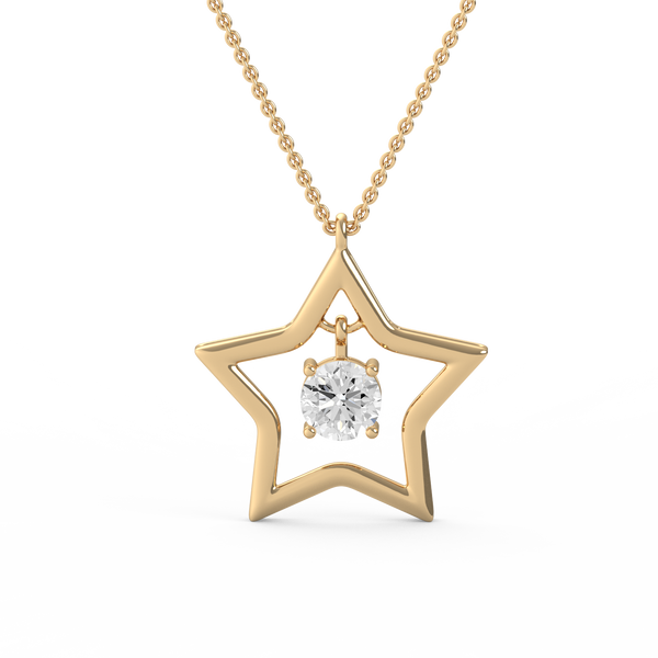 Round Star Lab Grown Diamond Pendant  PD-037