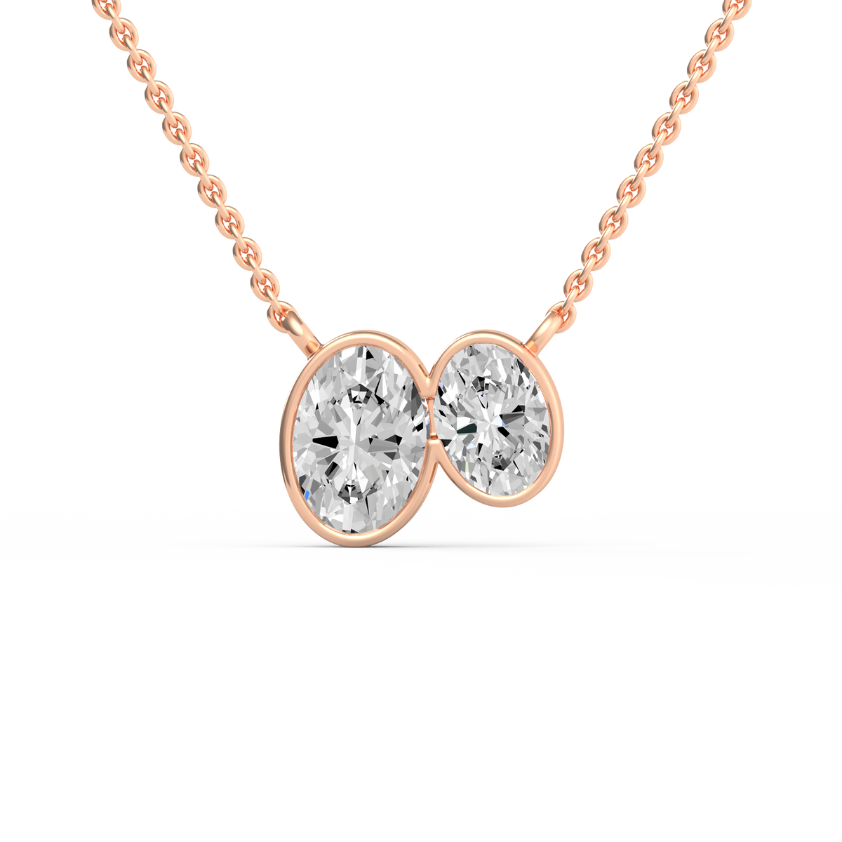 Twin Oval Lab Grown Diamond Pendant  PD-038