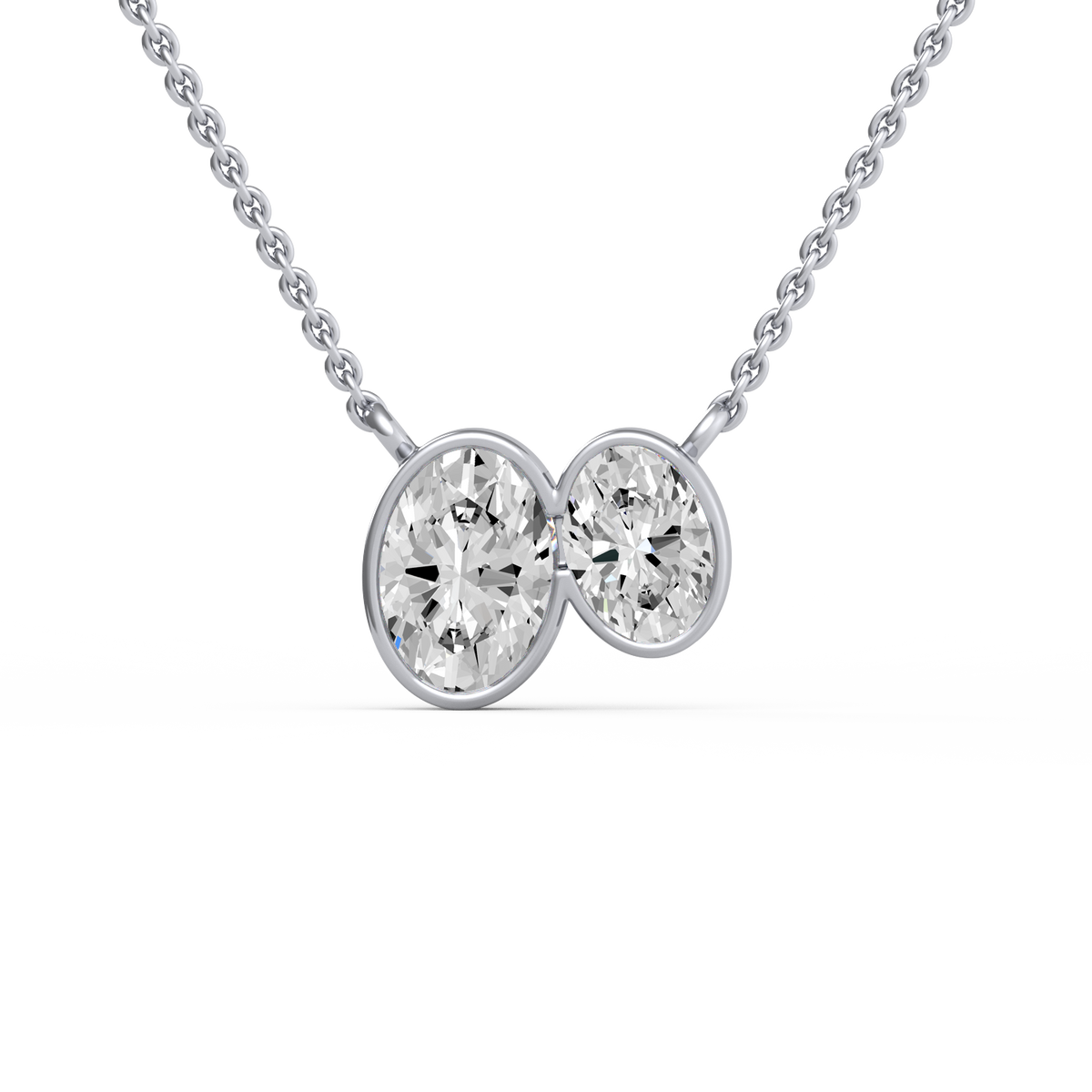 Twin Oval Lab Grown Diamond Pendant  PD-038