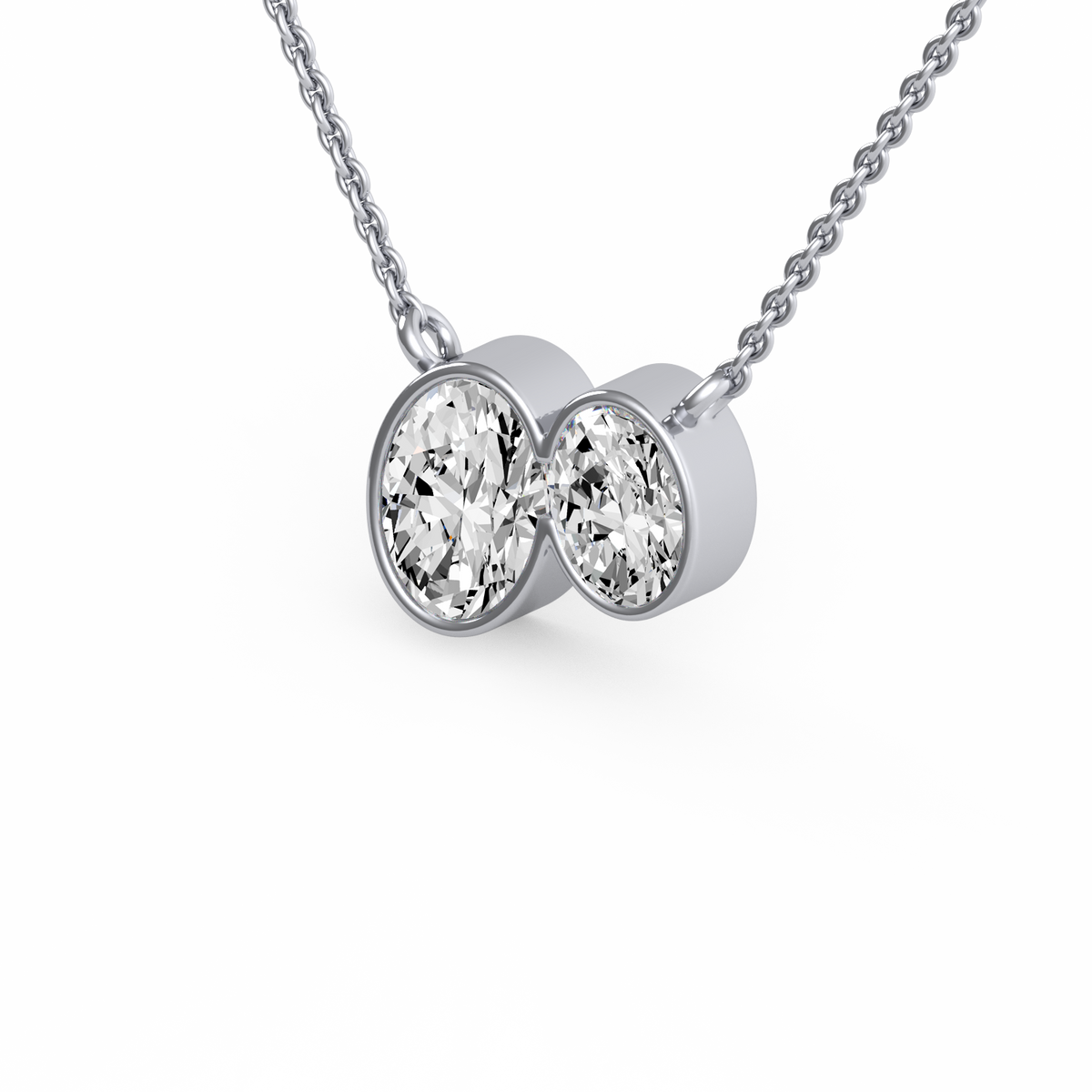 Twin Oval Lab Grown Diamond Pendant  PD-038