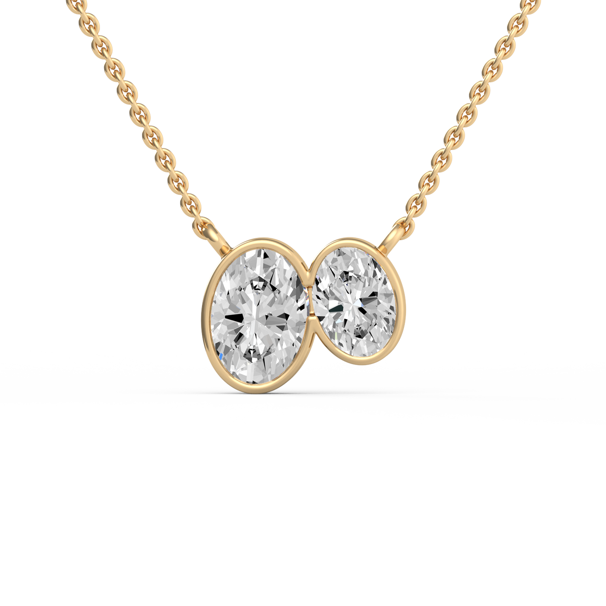 Twin Oval Lab Grown Diamond Pendant  PD-038