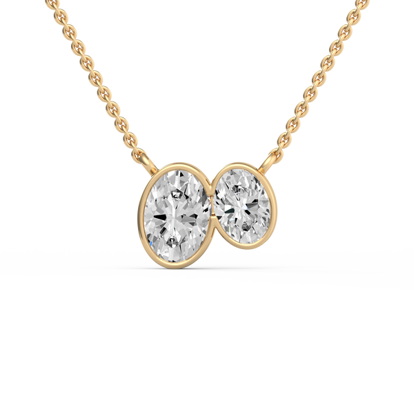Twin Oval Lab Grown Diamond Pendant  PD-038
