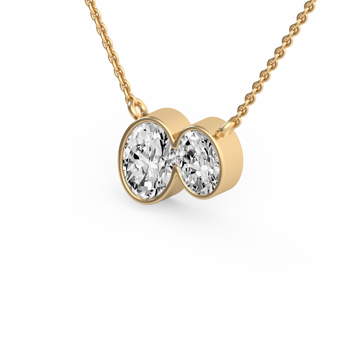 Twin Oval Lab Grown Diamond Pendant  PD-038