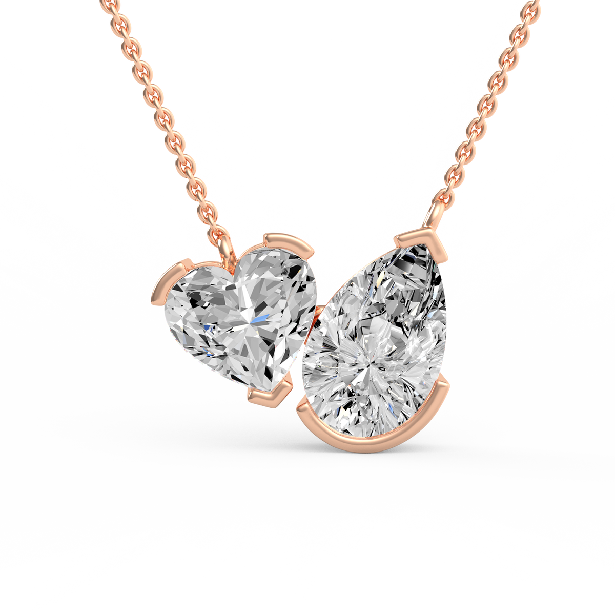 Heart & Pear Lab Grown Diamond Pendant  PD-044