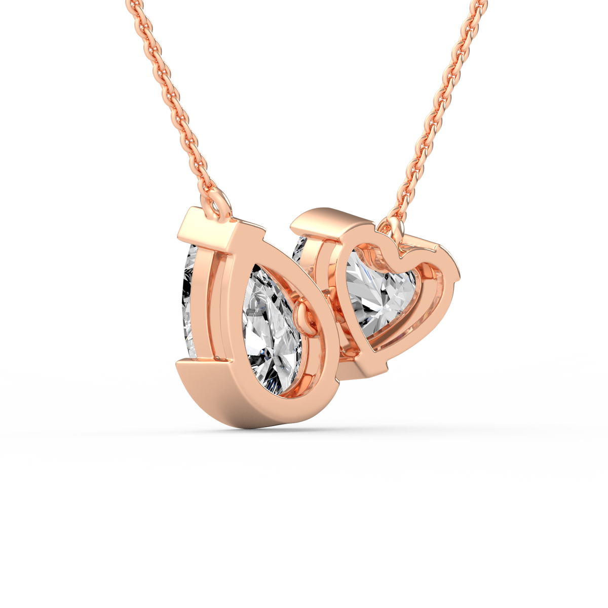 Heart & Pear Lab Grown Diamond Pendant  PD-044
