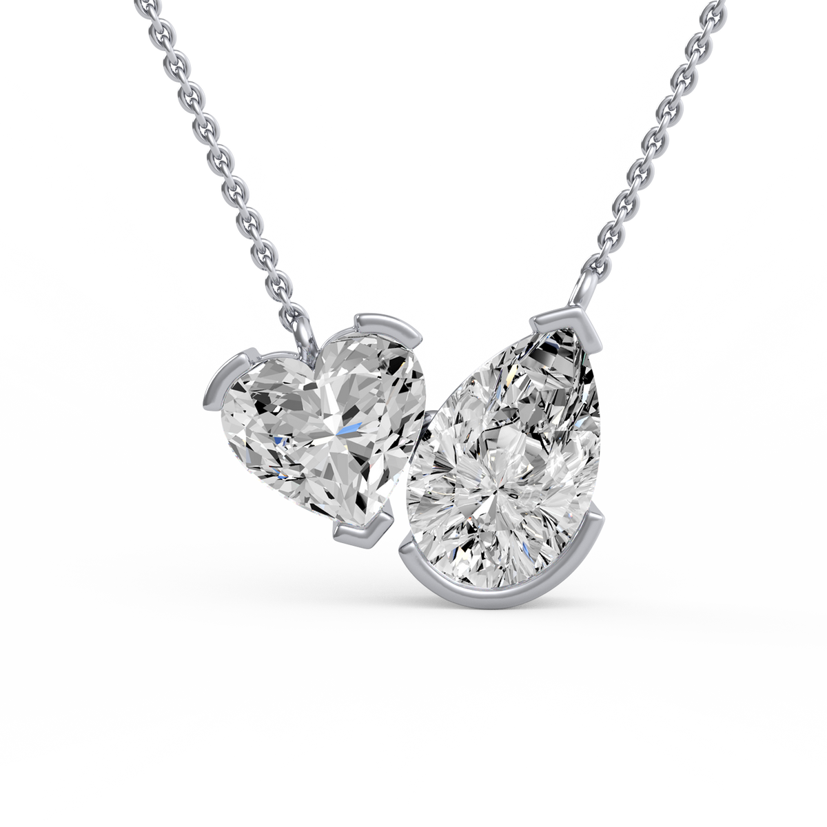 Heart & Pear Lab Grown Diamond Pendant  PD-044