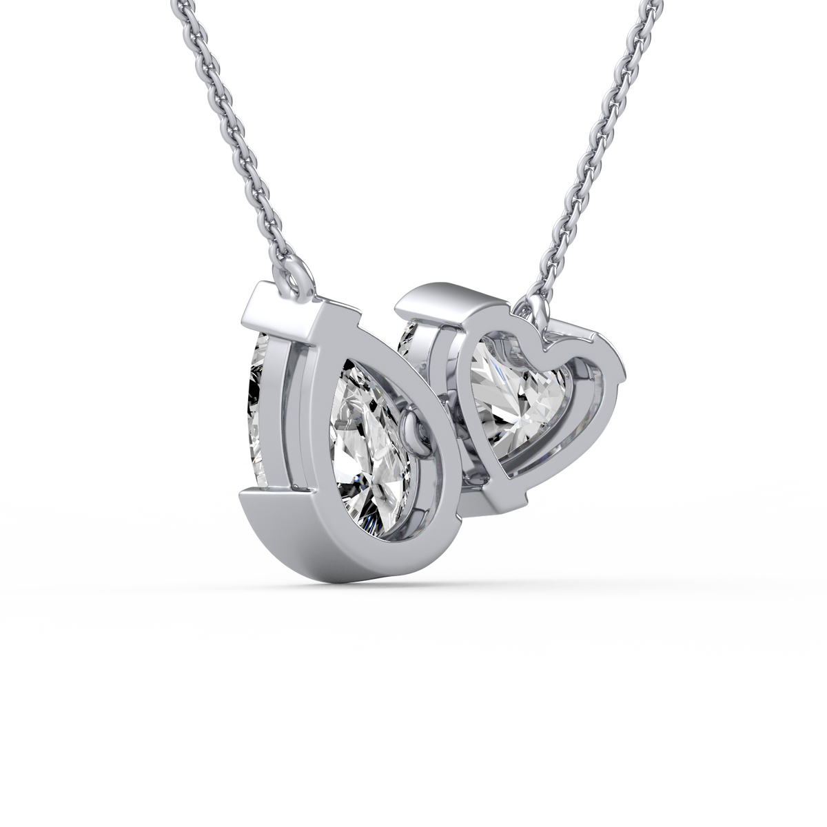 Heart & Pear Lab Grown Diamond Pendant  PD-044