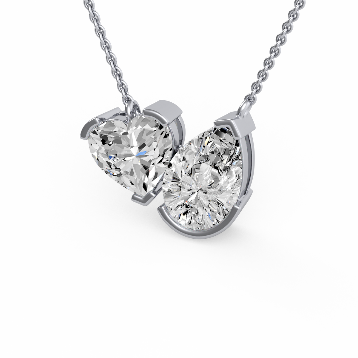 Heart & Pear Lab Grown Diamond Pendant  PD-044