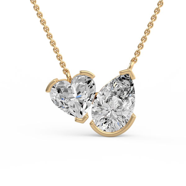 Heart & Pear Lab Grown Diamond Pendant  PD-044