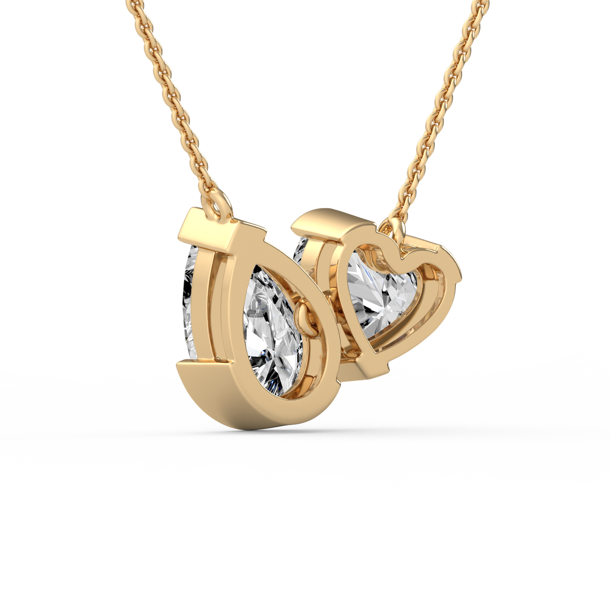 Heart & Pear Lab Grown Diamond Pendant  PD-044