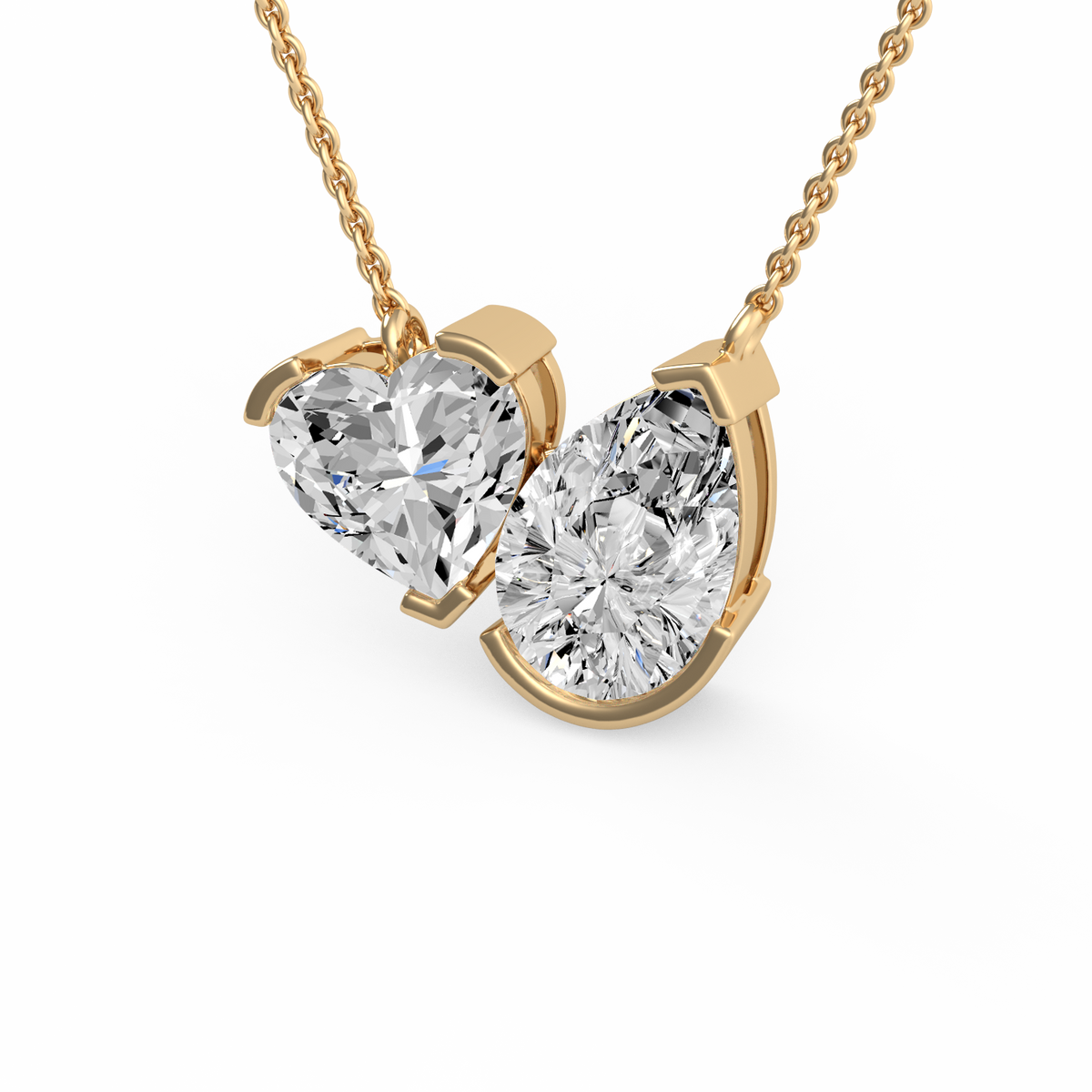 Heart & Pear Lab Grown Diamond Pendant  PD-044