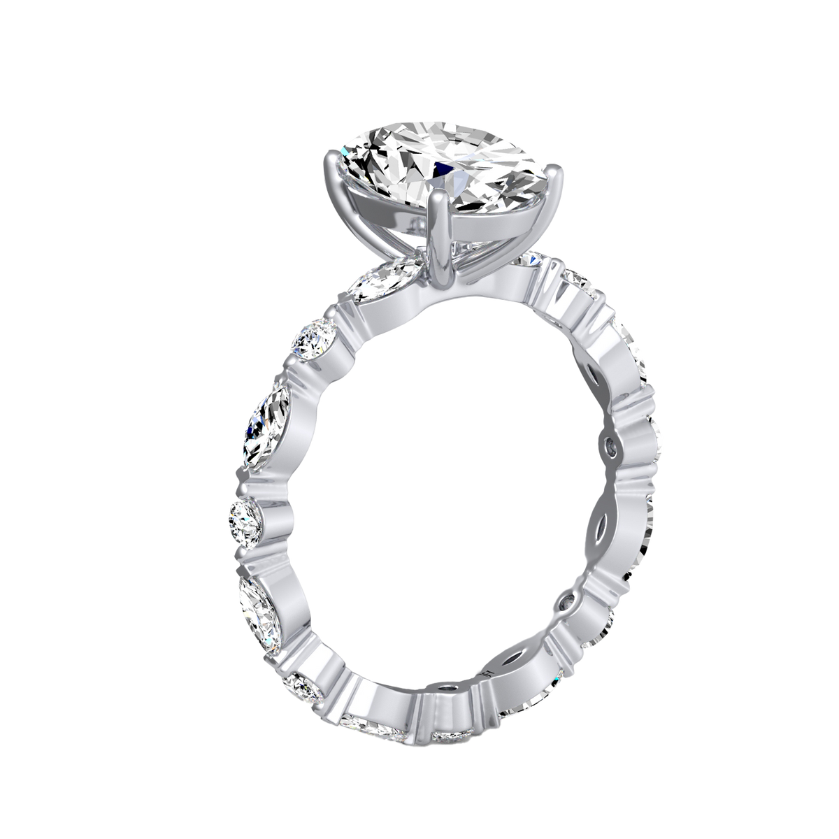 Oval 3ct Signature Ring R-010
