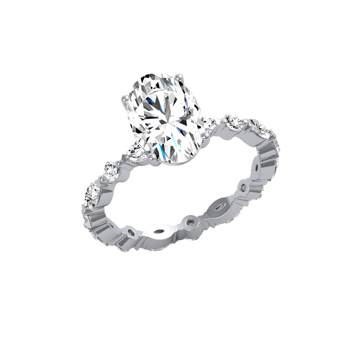 Oval 3ct Signature Ring R-010