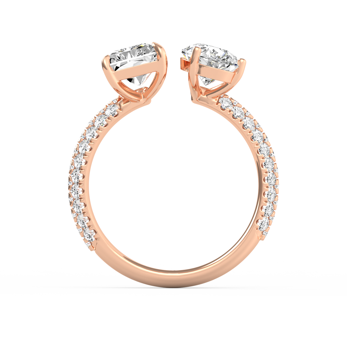 Toi et Moi Emerald & Pear Ring R-011