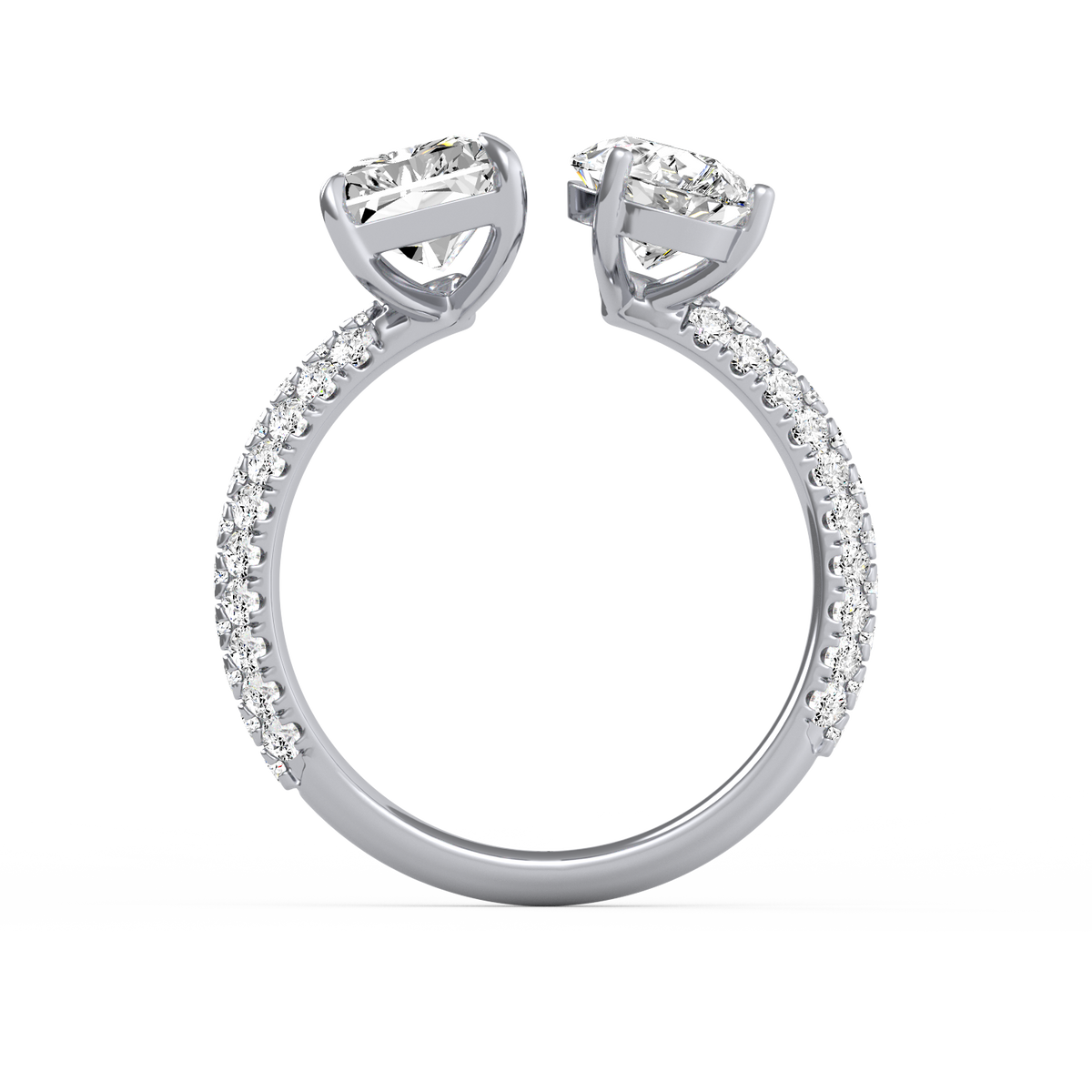 Toi et Moi Emerald & Pear Ring R-011