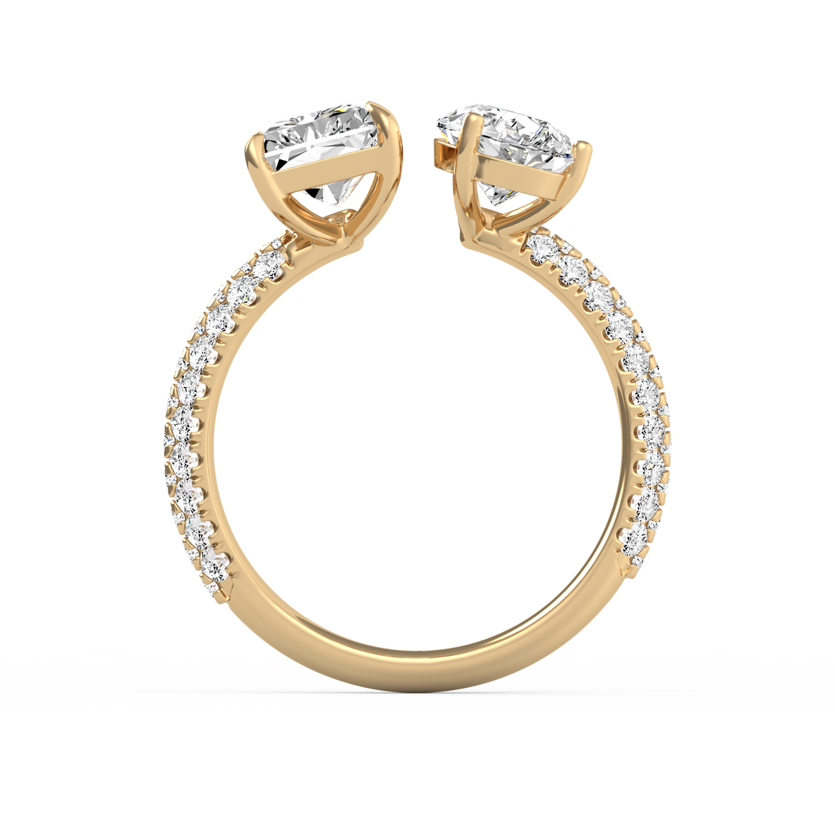 Toi et Moi Emerald & Pear Ring R-011