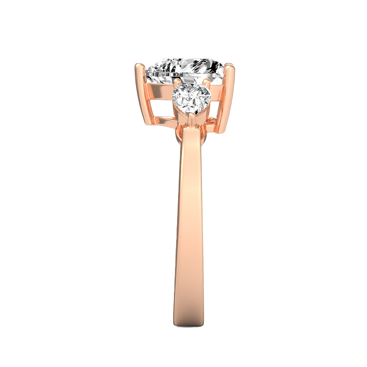 Heart 2ct Three Stone Ring R-029