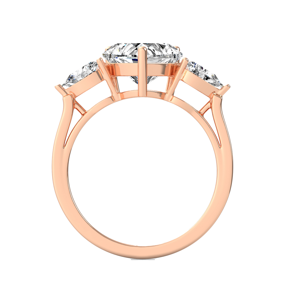 Heart 2ct Three Stone Ring R-029