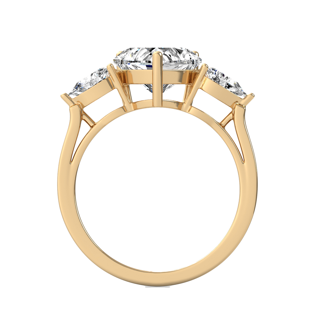 Heart 2ct Three Stone Ring R-029