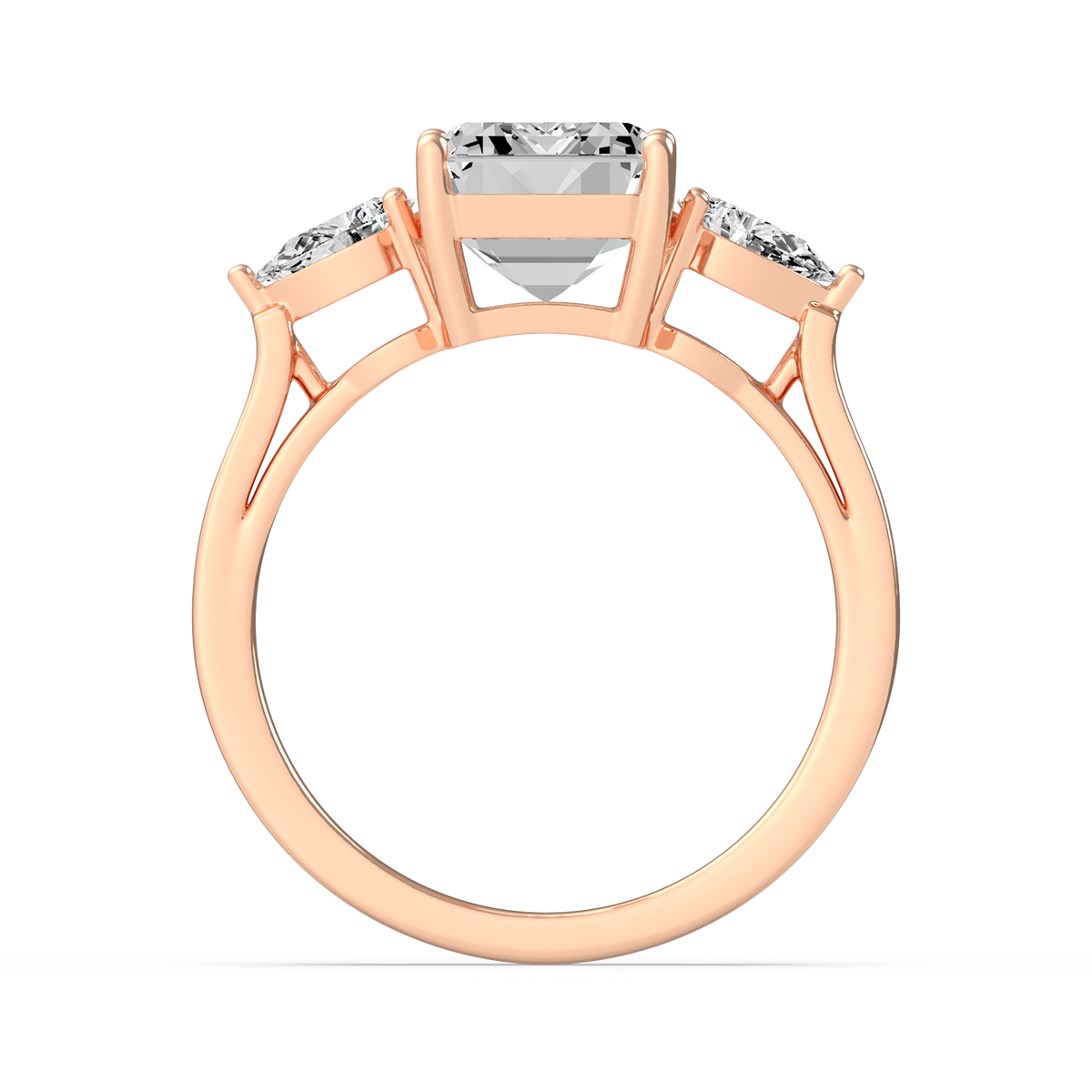 Emerald 4ct Three Stone Ring R-041