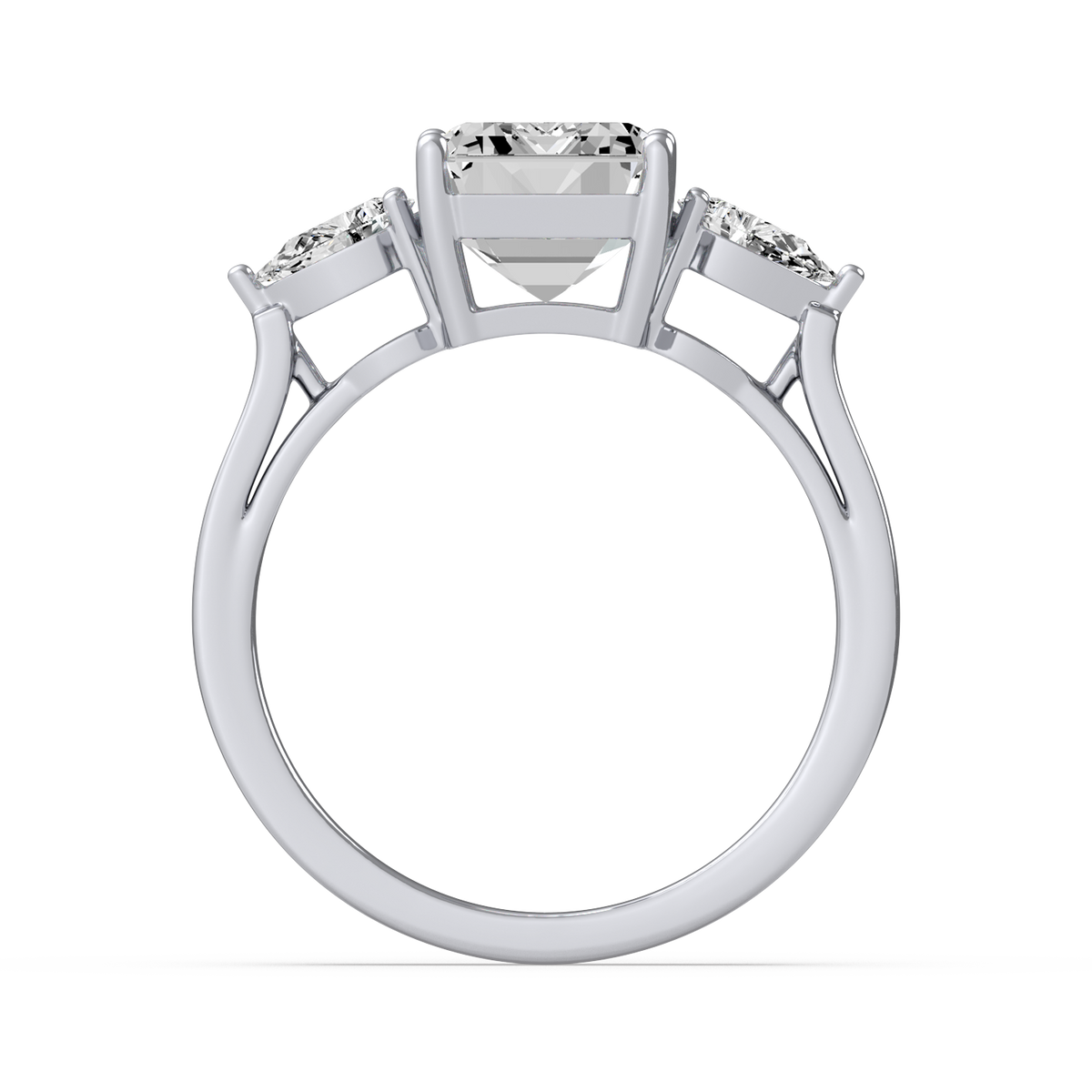 Emerald 4ct Three Stone Ring R-041