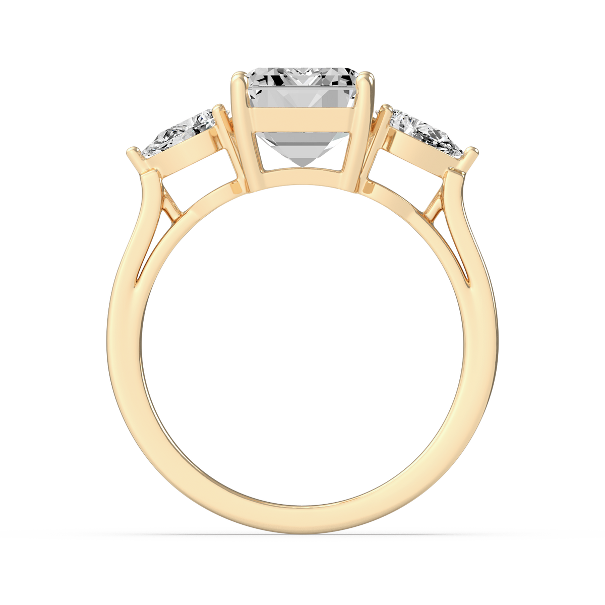 Emerald 4ct Three Stone Ring R-041