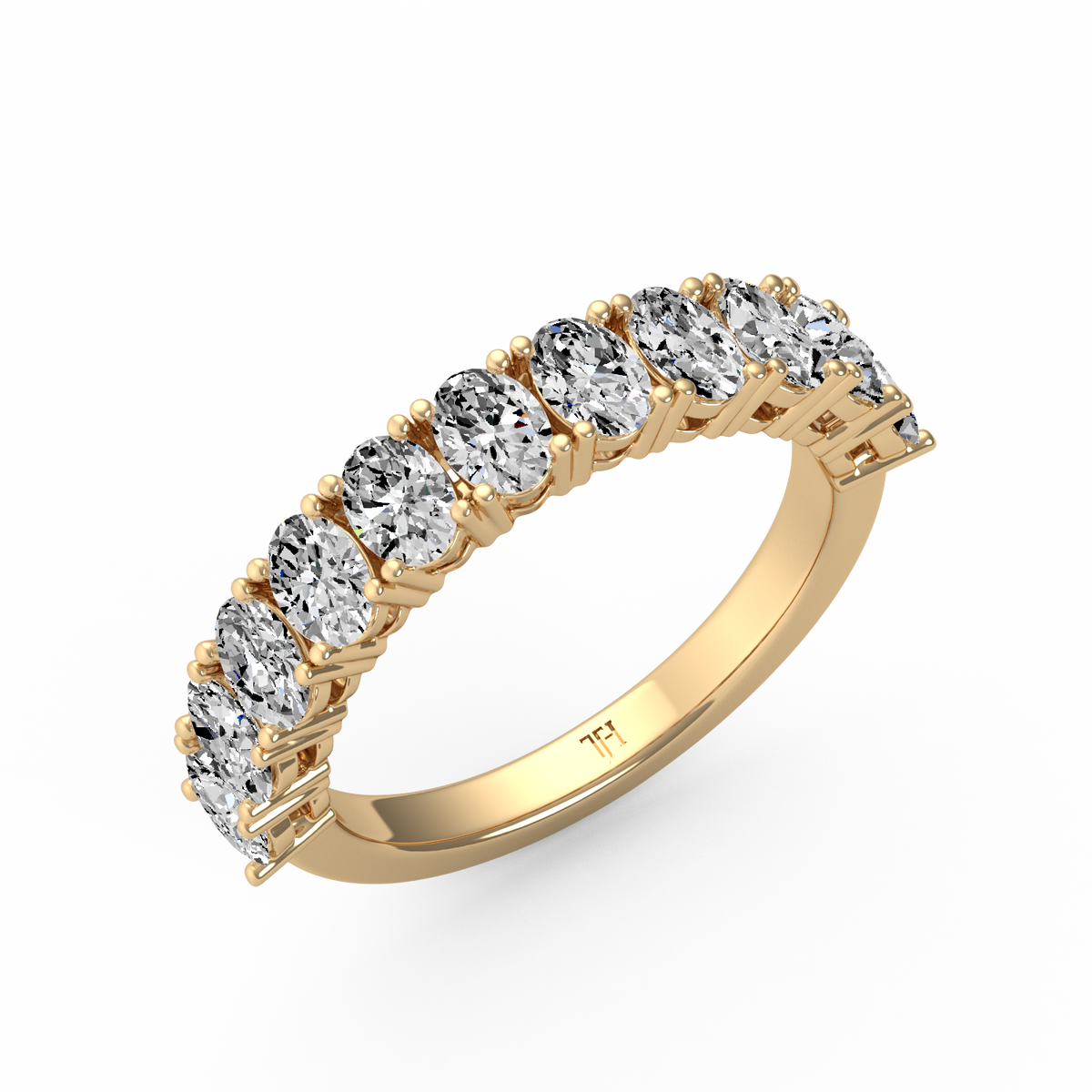 Oval Half Eternity Band R-063