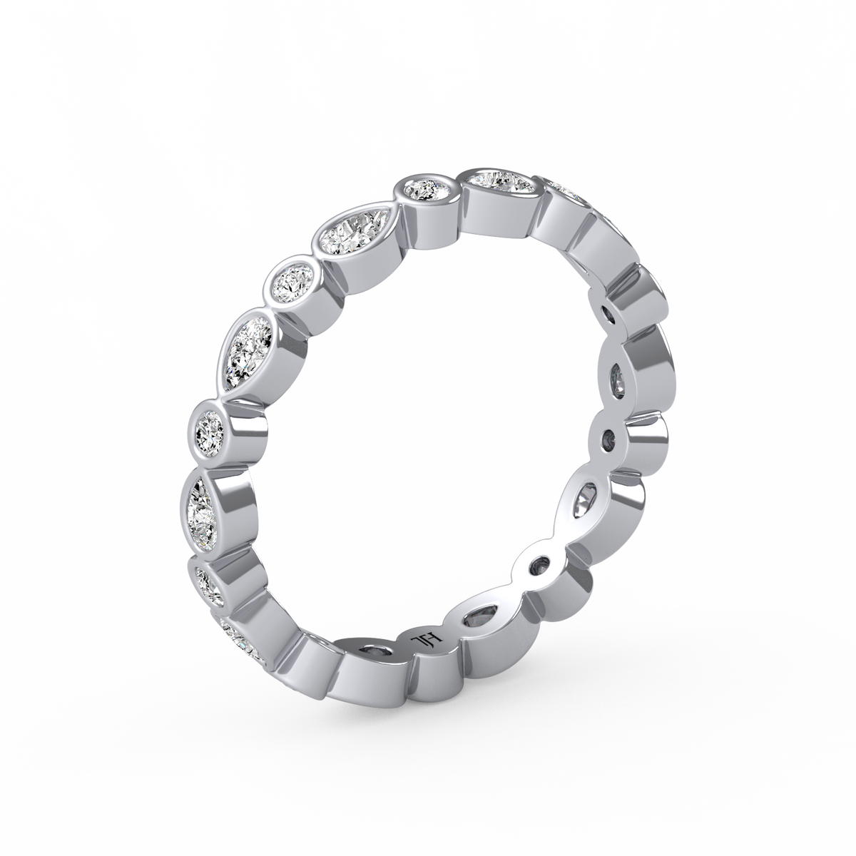 Pear Bezel Full Eternity Band R-073