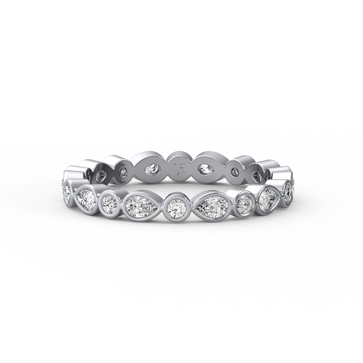 Pear Bezel Full Eternity Band R-073