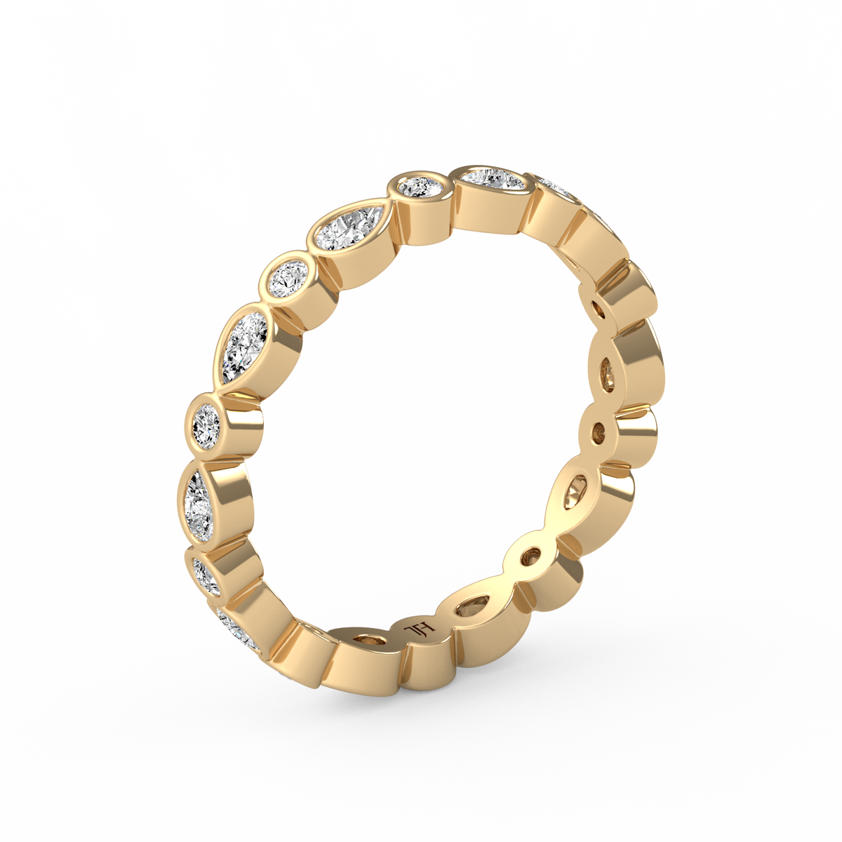 Pear Bezel Full Eternity Band R-073