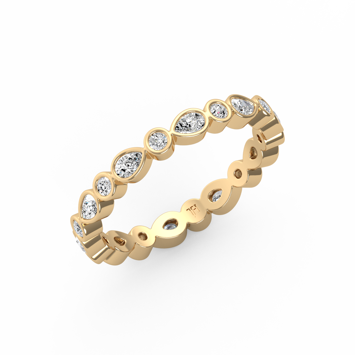 Pear Bezel Full Eternity Band R-073