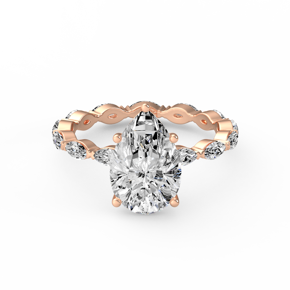 Pear 3ct Signature Ring R-099
