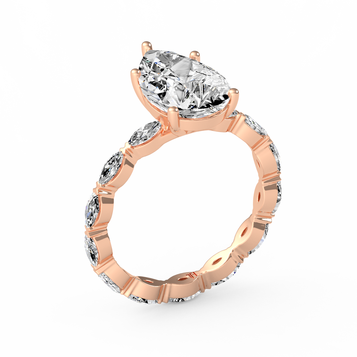 Pear 3ct Signature Ring R-099