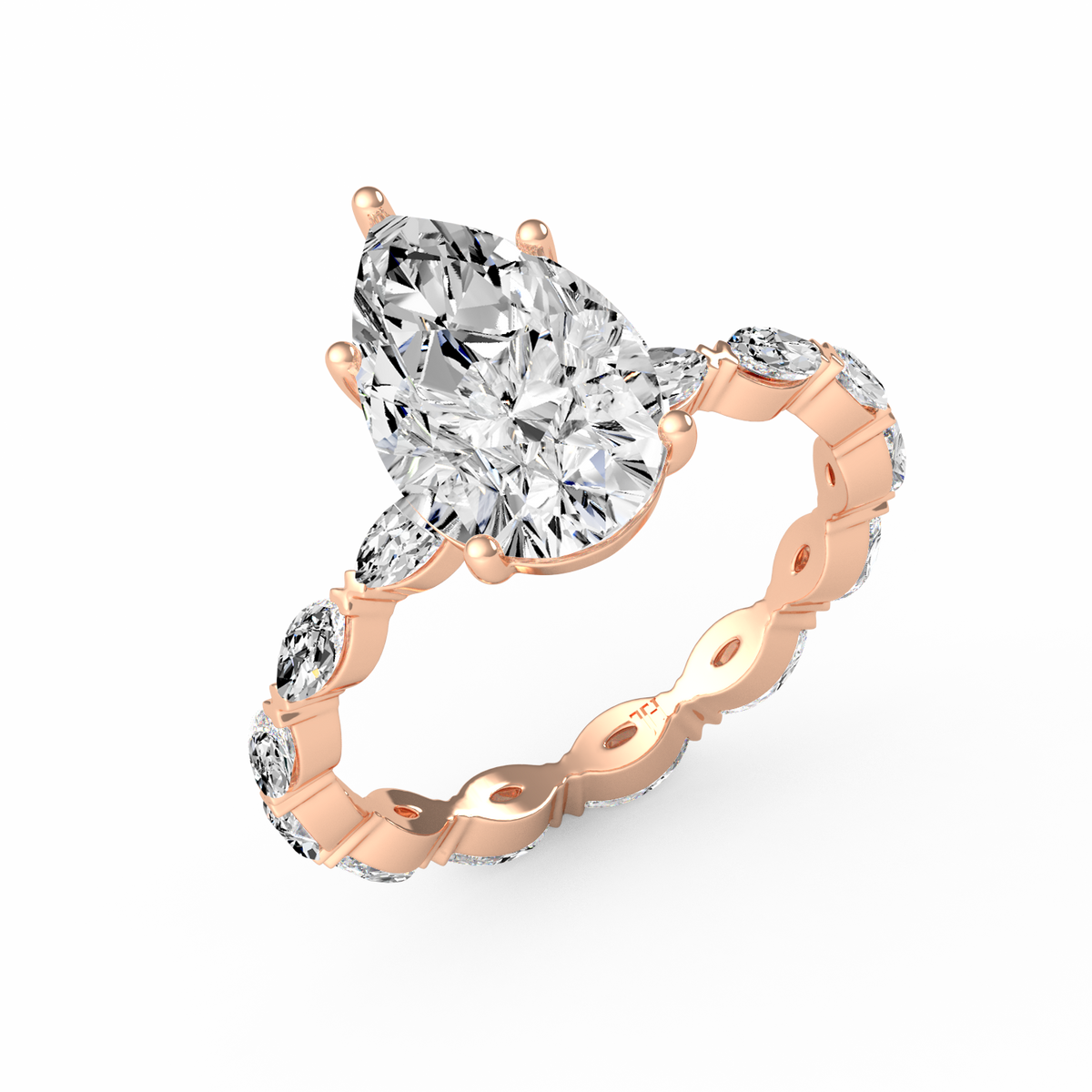 Pear 3ct Signature Ring R-099