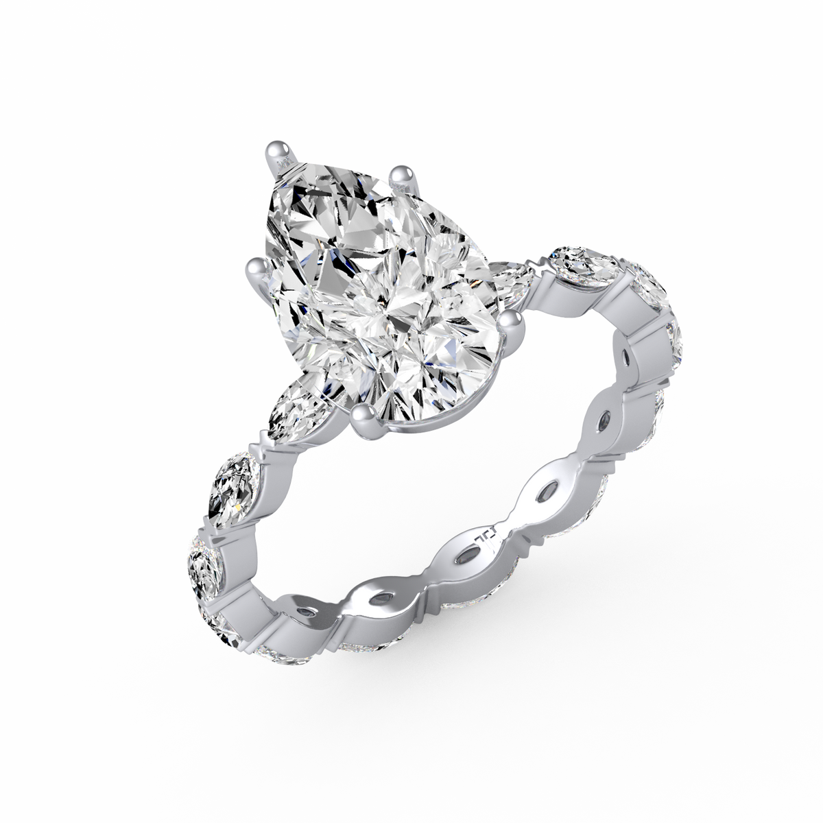 Pear 3ct Signature Ring R-099