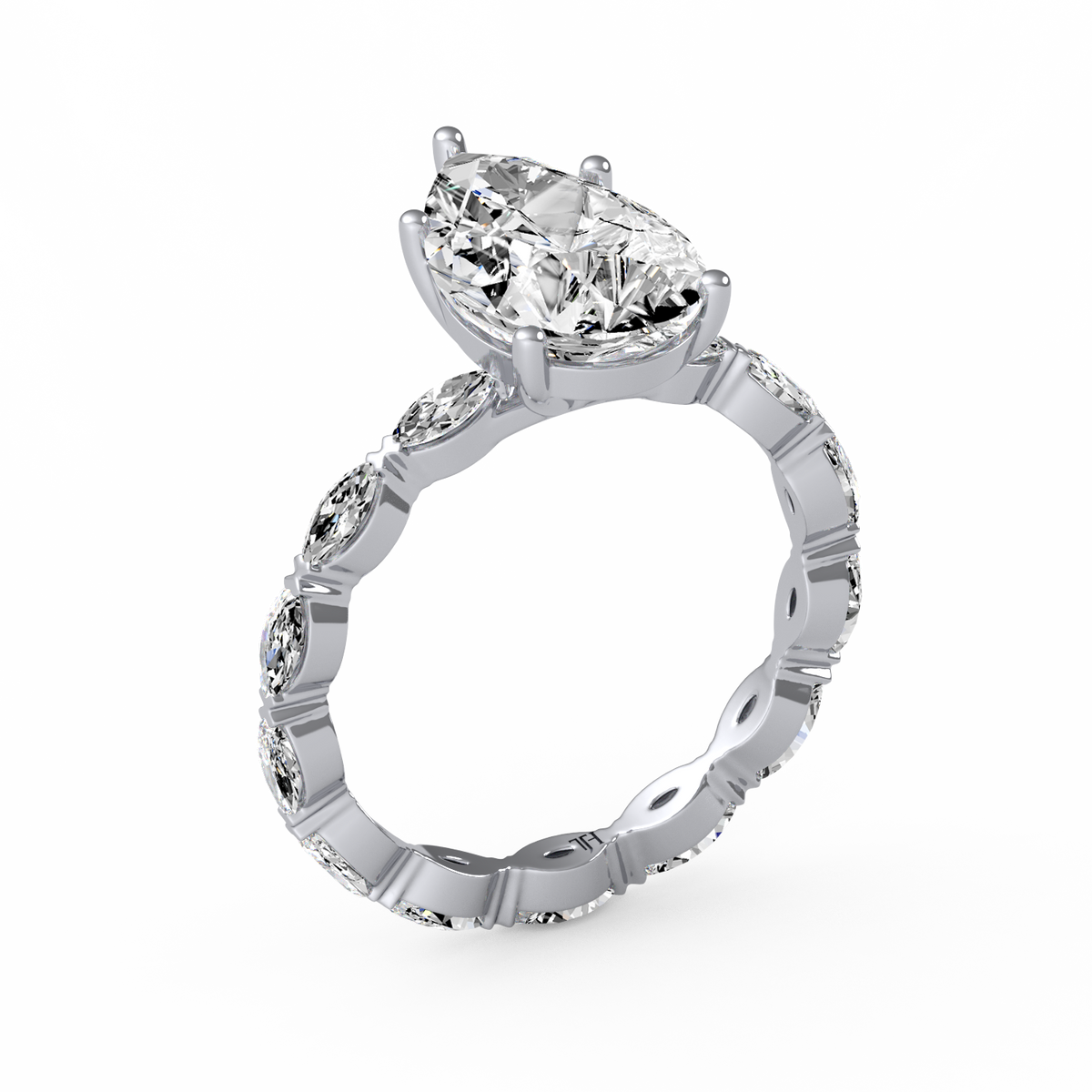 Pear 3ct Signature Ring R-099
