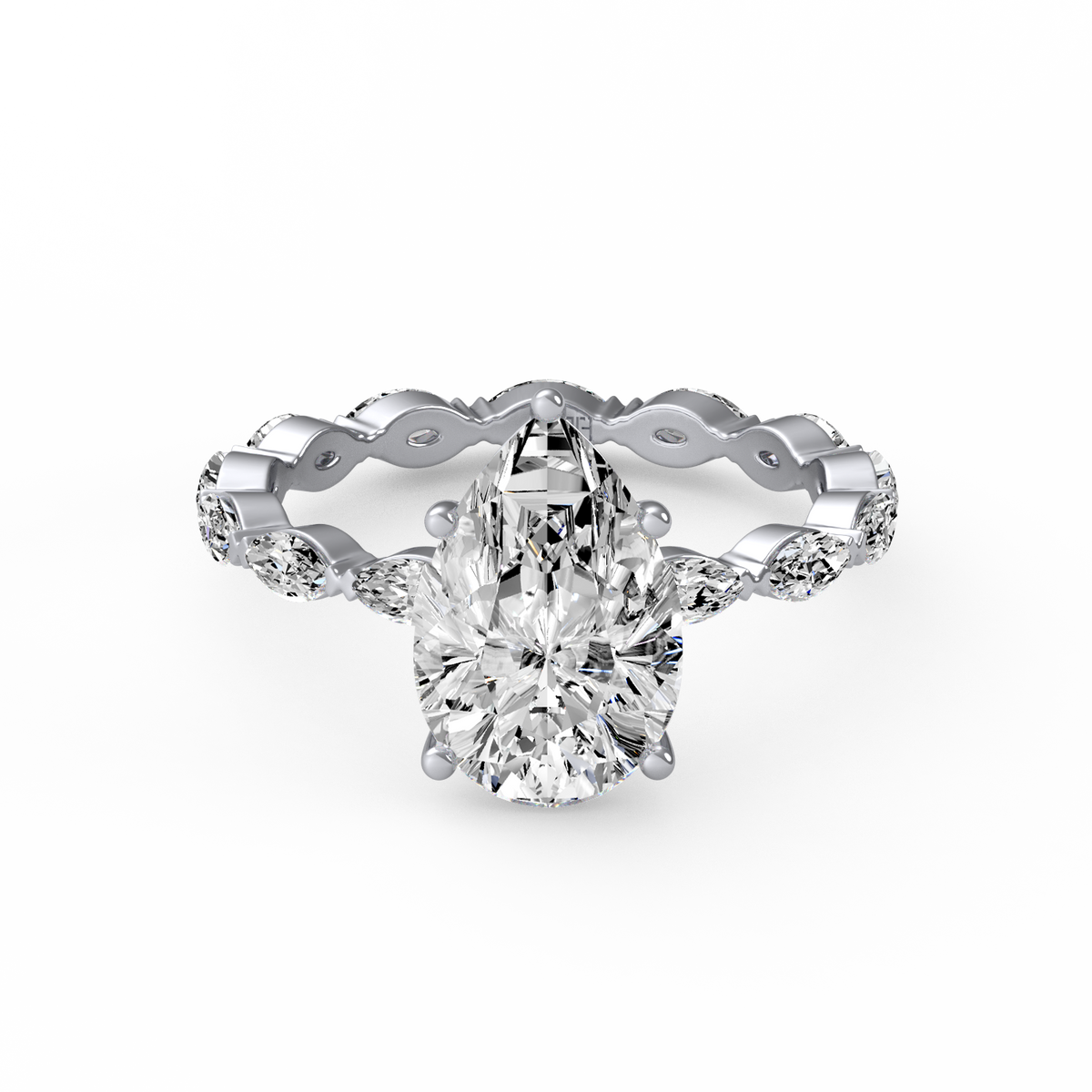 Pear 3ct Signature Ring R-099