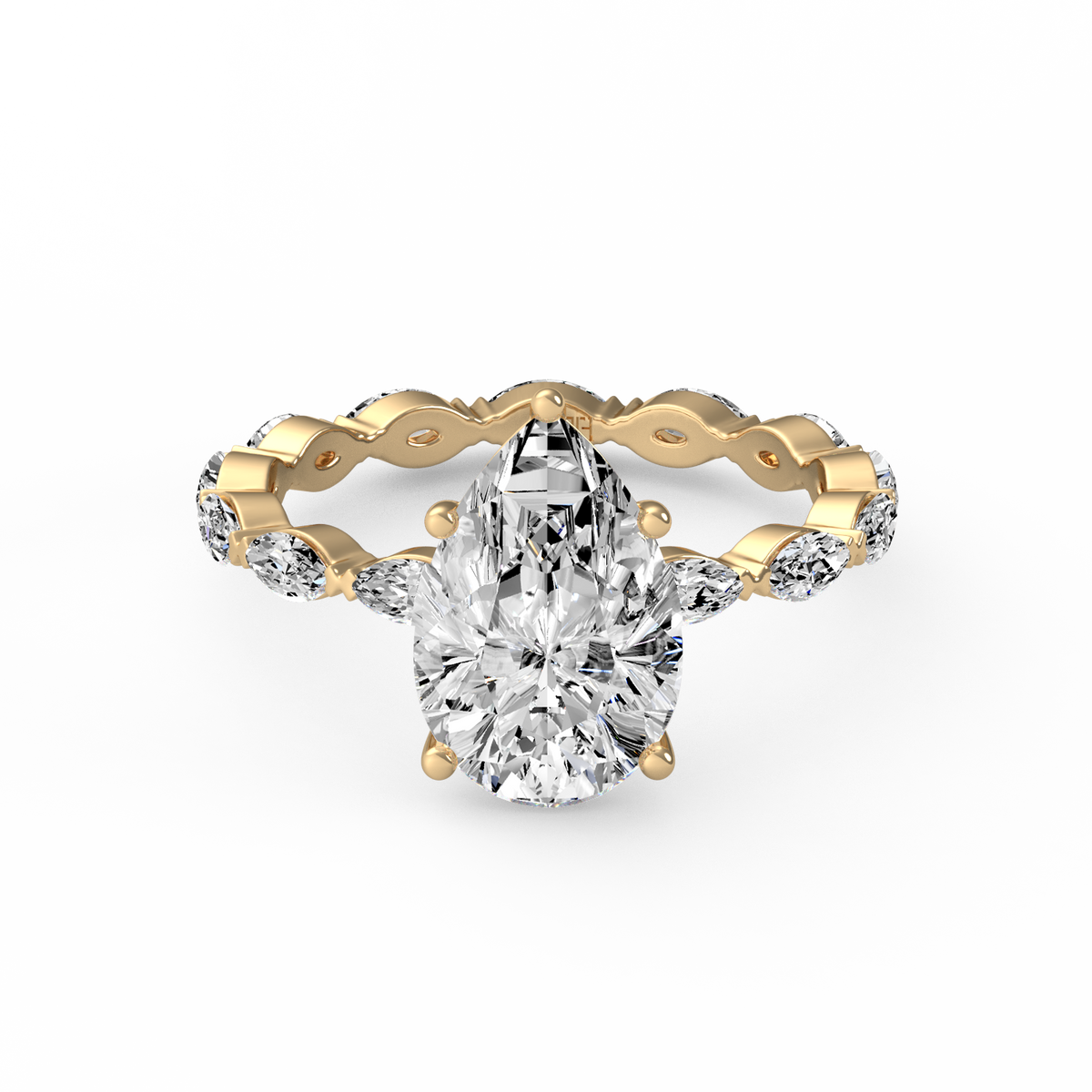 Pear 3ct Signature Ring R-099