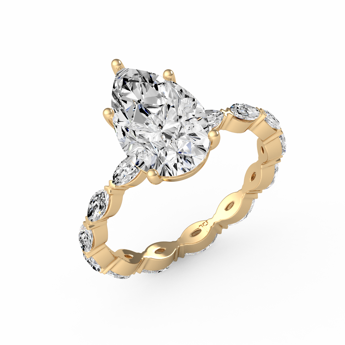 Pear 3ct Signature Ring R-099
