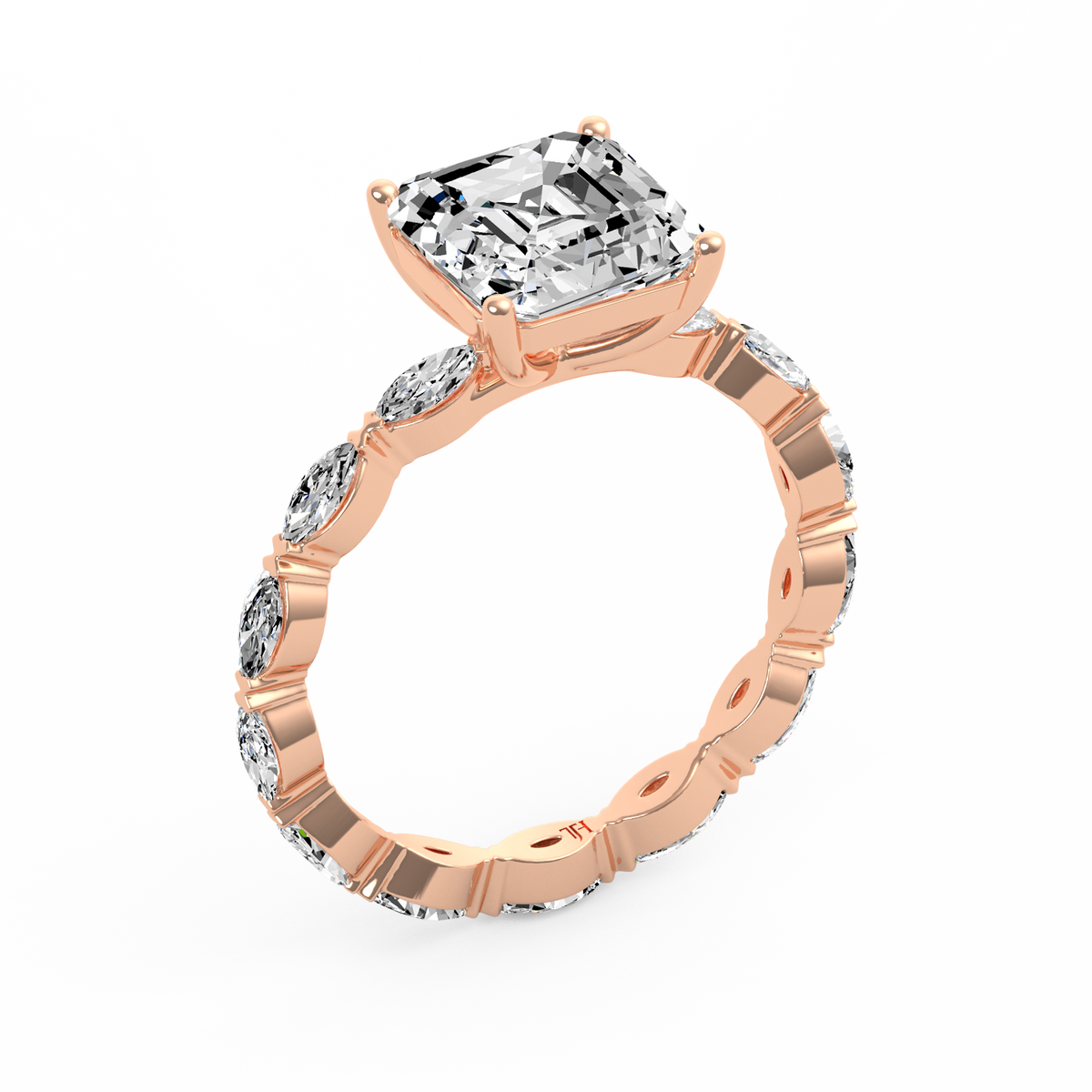 Asscher 3ct Signature Ring R-156