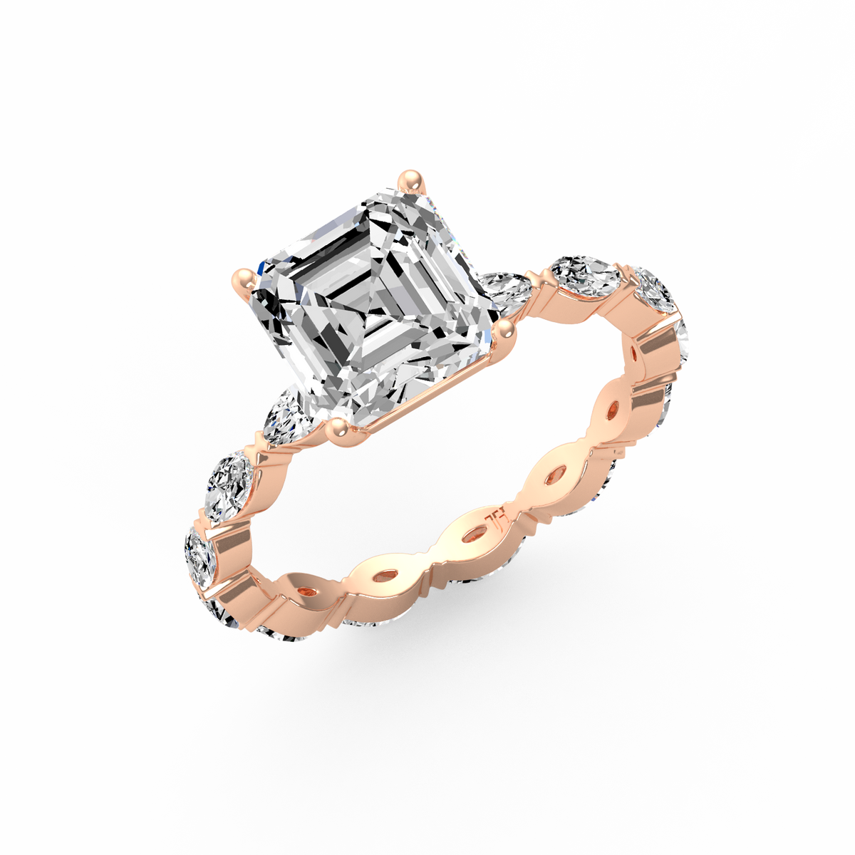 Asscher 3ct Signature Ring R-156