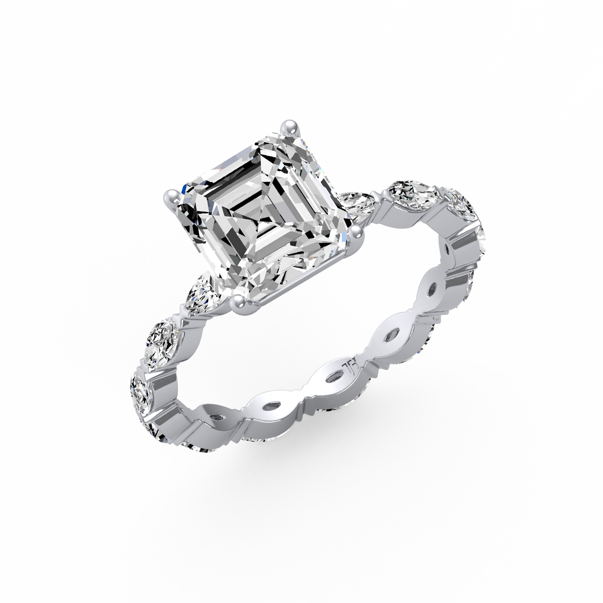 Asscher 3ct Signature Ring R-156