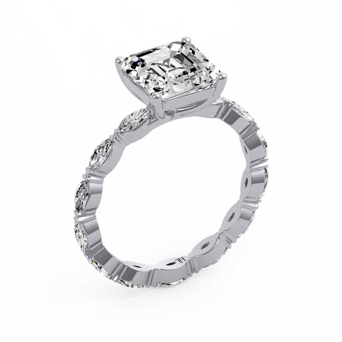 Asscher 3ct Signature Ring R-156