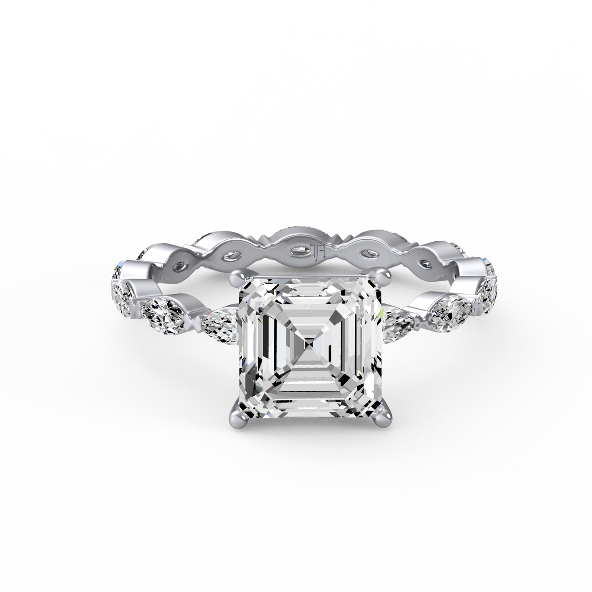 Asscher 3ct Signature Ring R-156