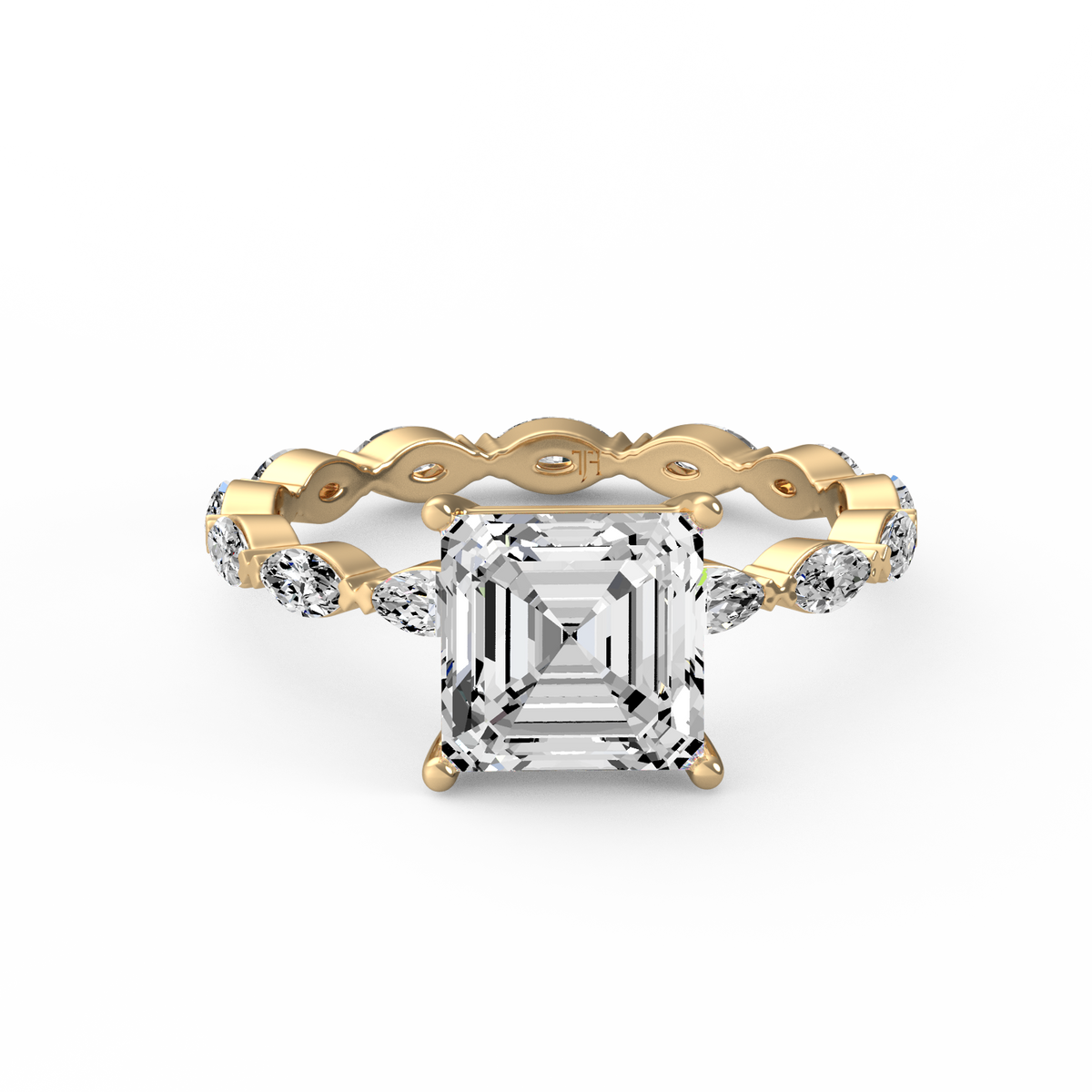 Asscher 3ct Signature Ring R-156