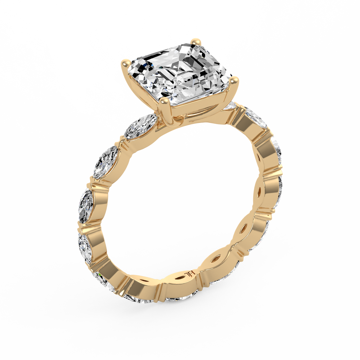 Asscher 3ct Signature Ring R-156